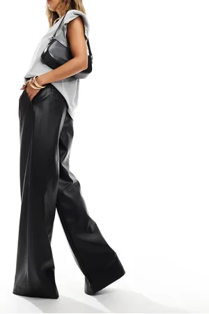 French Connection PU wide leg trousers in