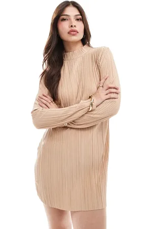 VERO MODA High neck plisse mini dress in