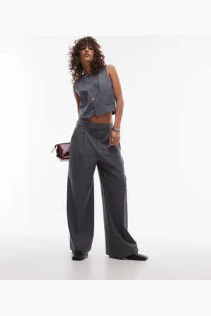 MANGO Pleat front wide leg trouser co-ord in