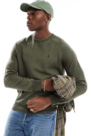 Ralph Lauren Icon logo cotton knit jumper in olive