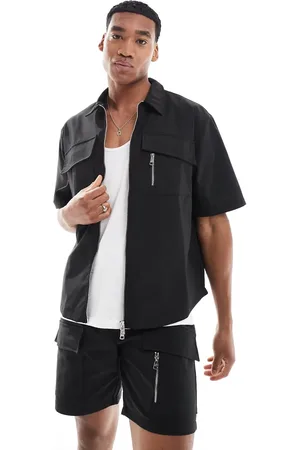 The Couture Club Co-ord nylon zip through utility shirt in