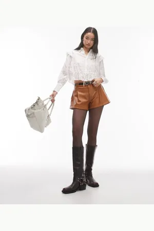 Free People Faux leather boho shorts in