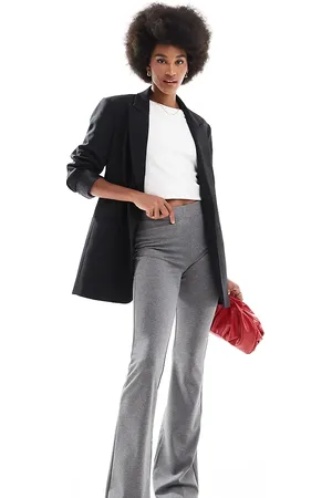 ONLY High waisted flared trousers in melange