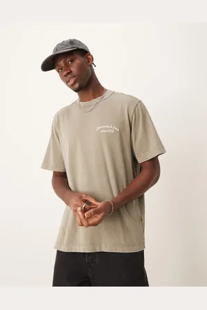 Abercrombie & Fitch City scenic back logo vintage acid wash oversized t-shirt in mid