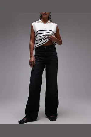 MANGO Straight leg raw hem jeans in