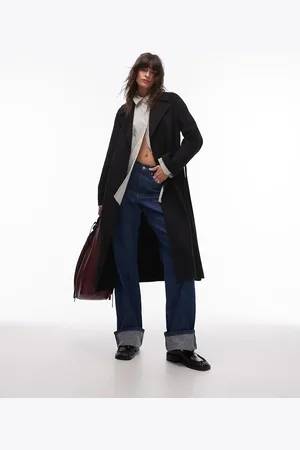 MANGO Tie waist wool coat in