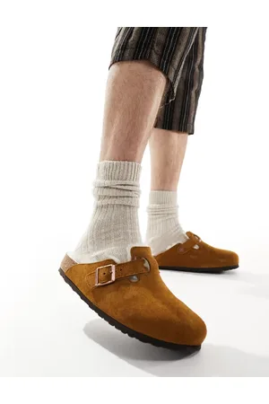 Birkenstock Unisex Boston shearling mink lined clogs in tan