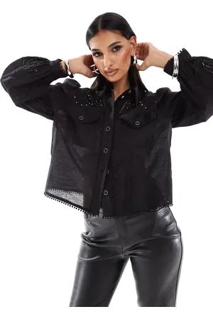 River Island Western studded shirt in