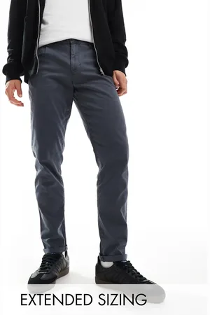 ASOS Tapered washed chino in navy