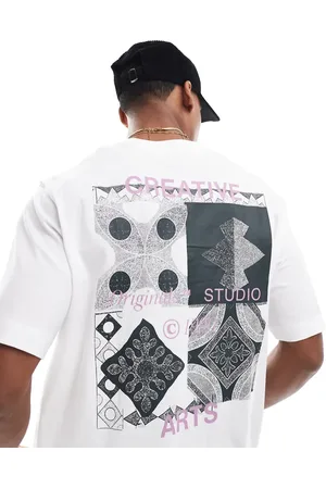 JACK & JONES Oversized t-shirt with geo back print in