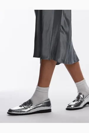 Free People Blanket stitch metallic loafers in