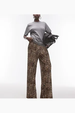 Topshop Tall leopard print plisse trouser