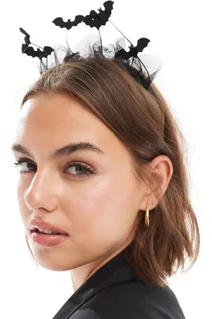 Pieces® Halloween mesh and bat headband in