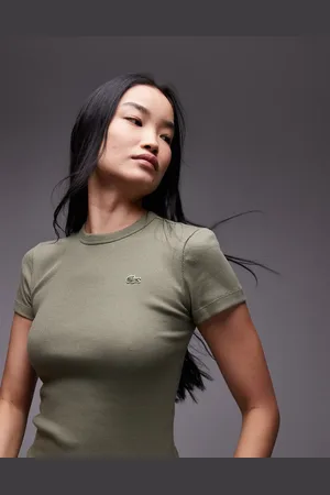 Lacoste Fitted logo t-shirt in khaki