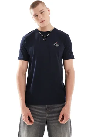 Tommy Hilfiger Stacked logo t-shirt in dark