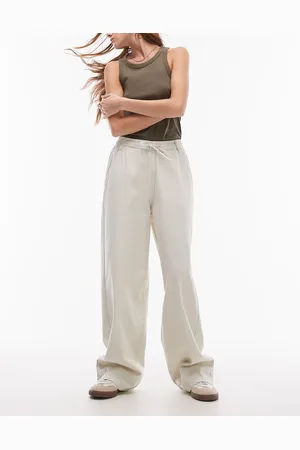 Topshop Pull on tie waist trouser in stone