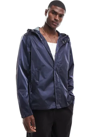 ASOS Shower resistant rubberised rain jacket in metallic