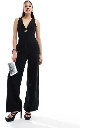 Pretty Lavish Tie back wide leg jumpsuit in