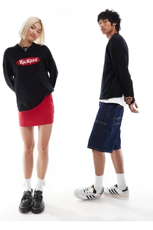 Kickers Unisex classic knitted jumper with jacquard logo detail
