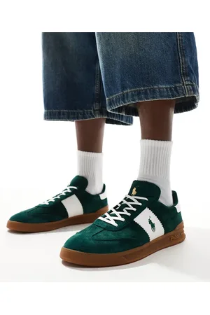 Ralph Lauren Heritage Aera trainer with gumsole in green and