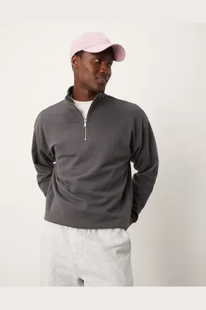 New Look 1/4 zip funnel neck in dark