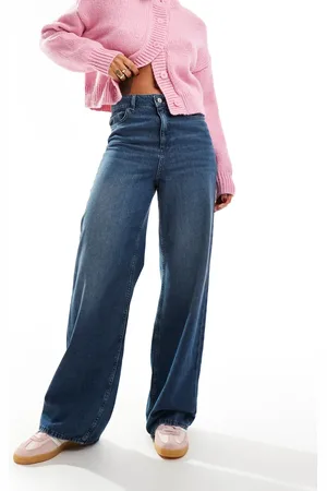 JJXX Tokyo high waisted wide leg jeans in mid wash