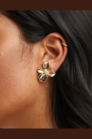 ASOS Stud earrings with small floral design in tone