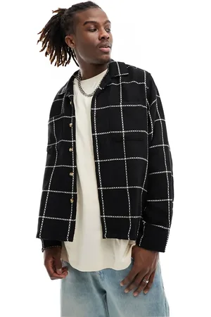 Obey Santo woven check shirt in