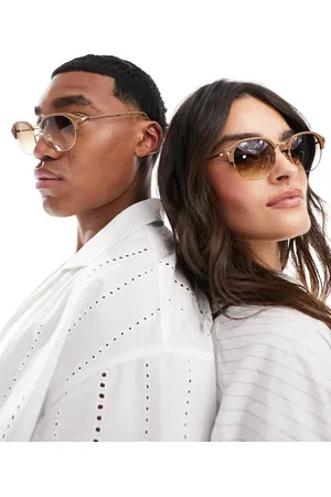 Ray-Ban New clubmaster sunglasses in beige with bronze lens
