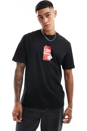 HUGO BOSS Ditroso relaxed fit t-shirt in with city travel tag print