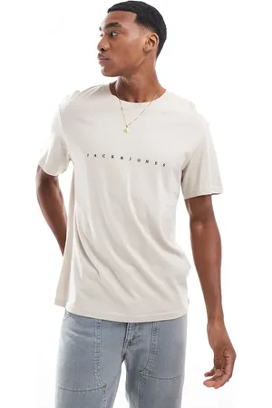 JACK & JONES Logo front t-shirt in beige