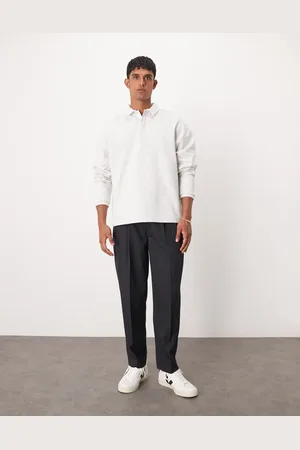 ASOS Smart oversized tapered trousers in pinstripe