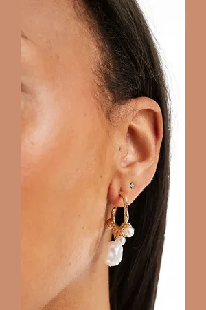 Pieces® Pearl cluster hoop earrings in