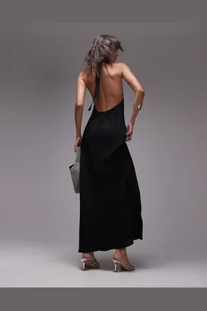 Topshop Relaxed halterneck maxi dress in