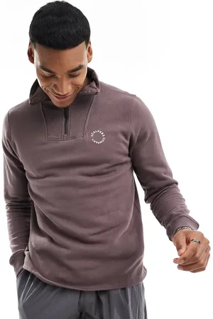 SCALPERS V neck zipper sweater in burgundy