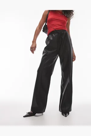 Topshop Faux leather jogger in