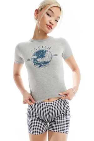 Daisy Street Fitted baby t-shirt with vintage graphic in grey marl