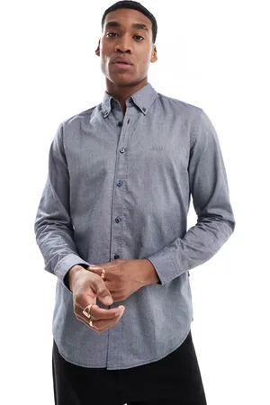 HUGO BOSS Rickert oxford long sleeve shirt in