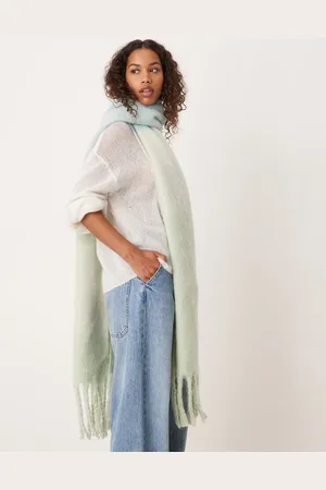 My Accessories Super soft colour block blanket scarf in mint ombre
