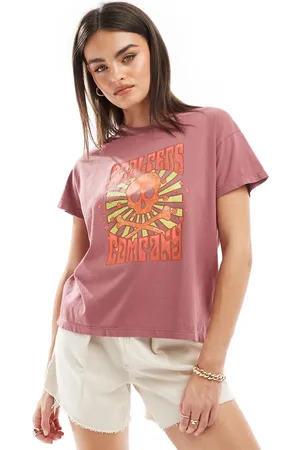 SCALPERS Vintage skull t-shirt in burgundy