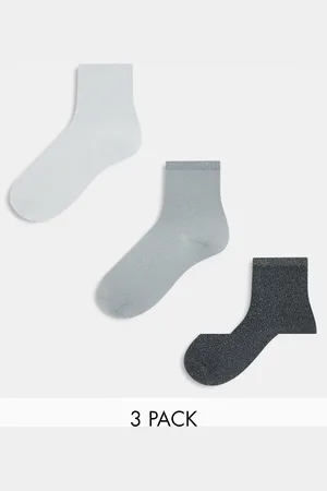 Pieces® 3 pack glitter socks in mix