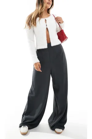 VERO MODA Jersey crepe super wide leg trousers in asphalt