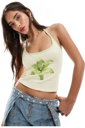 MANGO X Siedres halterneck flower print top in