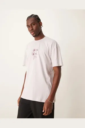 New Look Sketch flower graphic t-shirt in mauve
