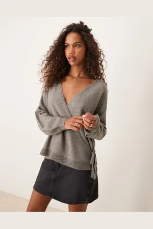 VILA Relaxed wrap front cardigan in
