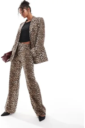 Y.A.S High waisted flare trouser co-ord in leopard print