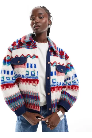 Wrangler Aztec borg trucker jacket in