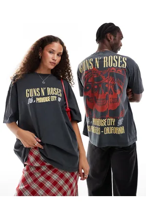 ASOS ASSO DESIGN unisex oversized license t-shirt with Guns N Roses prints in washed