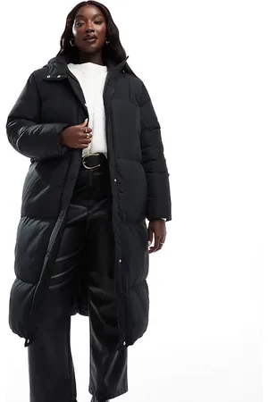 Threadbare Plus maxi puffer coat with hood in