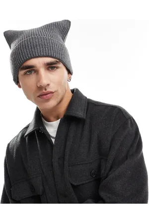 My Accessories Man ribbed square beanie in